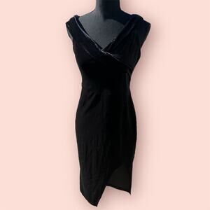 B. Darlin Women's Size 10 Black Velvet Off-Shoulder Midi Dress